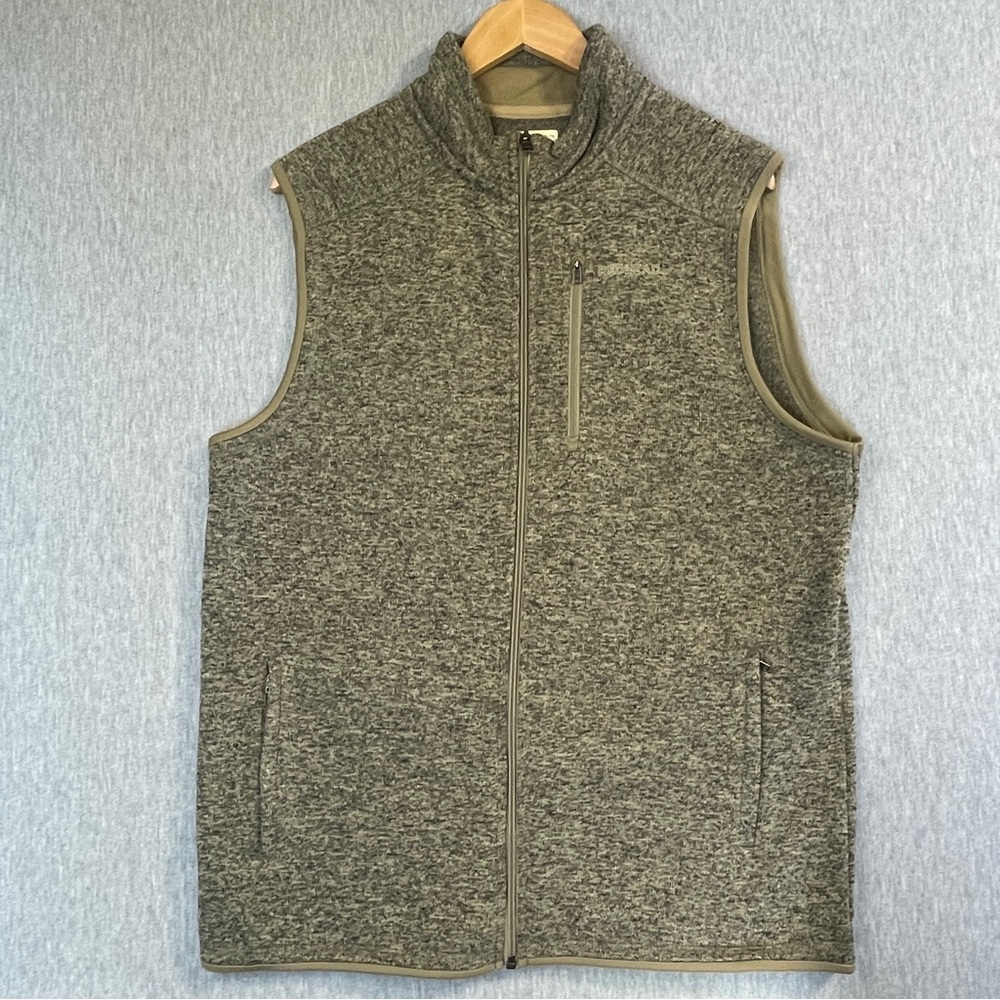 Red Head Sweater Vest Men’s Medium Light Green Full Zip Fleece Lined Pockets